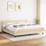  Krevet s oprugama i madracem krem 200 x 200 cm od tkanine | shoptok.hr