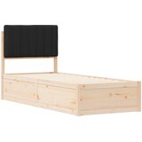  Krevetni okvir s tapiciranim uzglavljem Crna 75 x 190 cm | shoptok.hr