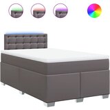 vidaXL Krevet s oprugama i madracem sivi 120x200 cm od umjetne kože | shoptok.hr