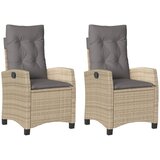  The Living Store Nastavljivi vrtni stoli 2 kosa z blazinami bež poli ratan - Vrtni Naslanjač, (21461718) | Shoptok.si