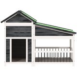  Kućica za pse siva 143 x 60,5 x 109 cm od masivne borovine | shoptok.hr