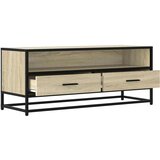 vidaXL TV omarica sonoma hrast 100x34,5x40 cm inženirski les in kovina | Shoptok.si