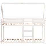  Krevet na kat s krovom bijeli 75x190 cm puno drvo bor | shoptok.hr