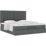 vidaXL Otomanski krevet s madracem tamnosivi 180x200cm od tkanine | shoptok.hr