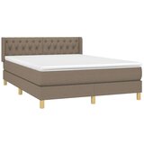  S oprugama i madracem smeđesivi 140 x 190 cm od tkanine | shoptok.hr