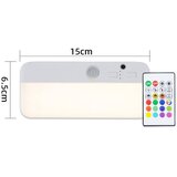 INF Kvadratna RGB lučka s senzorjem gibanja in daljincem — polnilna 1500 mAh magnetna LED luč za pod omarico z daljincem in zatemnitvijo na dotik, 12, (5000557407) | Shoptok.si