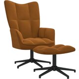  Stol za sproščanje s stolčkom rjav žamet, (20958059) | Shoptok.si