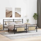 vidaXL Metalni okvir kreveta bez madraca boja hrasta sonome 160x200 cm | shoptok.hr