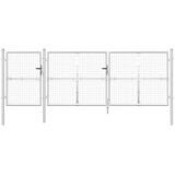  Vrtna vrata od mreže srebrne boje 400 x 125 cm pocinčani čelik | shoptok.hr