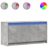 TV ormarić s LED svjetlima boja betona 100x34x50 cm drveni | shoptok.hr