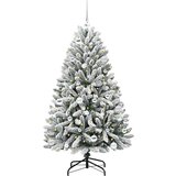 vidaXL Umestno božično drevo Zelena in Bela 150 cm PVC in kovina | Shoptok.si