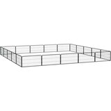 Ograda za pse s 20 panela crna 100 x 50 cm čelik obložen prahom | shoptok.hr