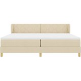  Krevet s opruga kutije s uzglavljem Krema 200 x 200 cm tkanina | shoptok.hr