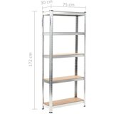 vidaXL Police za shranjevanje 3 kosi jeklo in MDF 75x30x172 cm srebrne | Shoptok.si