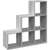 vidaXL Pregrada s knjižno omaro 3-nadstropna siva sonoma 99x29x99 cm | Shoptok.si