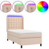 vidaXL Krevet box spring madrac LED cappuccino 100x200cm umjetna koža Cijene
