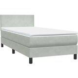 Box Spring krevet s madracem i LED svijetlo sivi 90x220 cm baršun | shoptok.hr