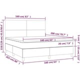 vidaXL Krevet box spring s madracem LED crni 160x200 cm baršun | shoptok.hr