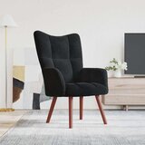  Stolica za opuštanje crna baršunasta | shoptok.hr