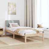  Okvir kreveta s uzglavljem Smeđa i svijetlo siva 75 x 190 cm | shoptok.hr