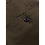 Ombre Men's classic cut chino pants with fine texture - dark olive | Shoptok.si