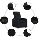  Električni naslonjač na podizanje od umjetne kože crni | shoptok.hr