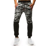 DStreet Spodnie dresowe męskie camo szare