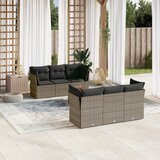  The Living Store Vrtna sedežna garnitura 7-delna z blazinami siv poli ratan - Vrtna Sedežna Garniture, (21478755) | Shoptok.si