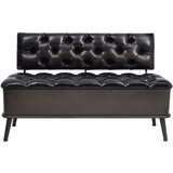 vidaXL Klupa za pohranu s naslonom 110 cm crna od umjetne kože | shoptok.hr