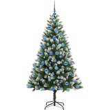 vidaXL Umjetna jelka s pantenom i pahuljicama Zelena i bijela 180 cm | shoptok.hr