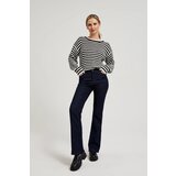 Moodo Women's striped sweater - white-black