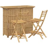  Vanjski bar stol i stolice 3 kom. 2-sjedala Prirodna Bambus Smeđa 115 x 55 x 105 cm | shoptok.hr