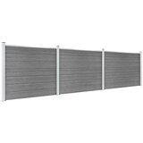 vidaXL Komplet ograjnih panelov WPC 526x146 cm siv | Shoptok.si
