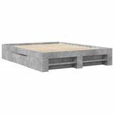  Okvir kreveta boja betona 150x200 cm od konstruiranog drva Slike