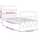  Metalni okvir kreveta uzglavlje i podnožje bijeli 90 x 200 cm | Eponuda.com
