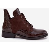 VINCEZA Patent Leather Women's Ankle Boots With Decorative Embossing Warm | Shoptok.si