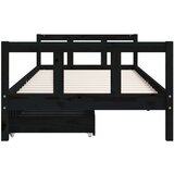  Za dječji krevet s ladicama crni 90 x 200 cm od borovine | shoptok.hr