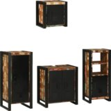 vidaXL Set namještaja za kupaonicu 4 pcs Čvrsto reciklirano drvo | shoptok.hr