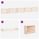 vidaXL Vrata za pse s vratašcima 10 panela sklopiva 800 cm drvo topole | shoptok.hr