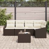  Sjedeća garnitura za vrt 6 kom. Smeđa i krem poliratan 233,5 x 123,5 x 85 cm | Shoptok.si
