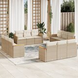 Maison Chic Seti vrtnega pohištva - Vrtna garnitura - Vrtni pohištvo set 12-delna z blazinami bež poli ratan, (21810504) | Shoptok.si