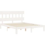  Za krevet s uzglavljem sivi 160 x 200 cm od masivnog drva | shoptok.hr
