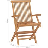  Zložljivi vrtni stoli 8 kosov trdna tikovina, (20660348) | Shoptok.si