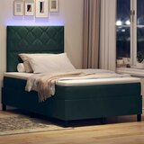  LED Box Spring Krevet Tamnozelena 120 x 200 cm Baršun | shoptok.hr