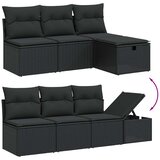  8-dijelni set vrtnih sofa od poliratana s jastucima crni Slike