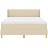  Krevet s opruga kutije s uzglavljem Krema 200 x 160 cm tkanina | shoptok.hr