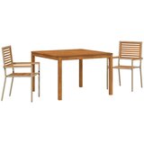  Vrtni set za objed 3 pcs Bež Čvrsto drvo akacije | Eponuda.com