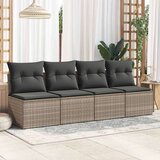 vidaXL 4-dijelni set vrtnih sofa poliratan i bagrem s jastucima sivi | shoptok.hr