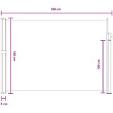  Retraktabilna bočna tende Siva 300 x 160 cm Poliester | shoptok.hr