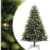 Umjetno savitljivo božićno drvce s 300 LED dioda Zelena 240 cm | shoptok.hr